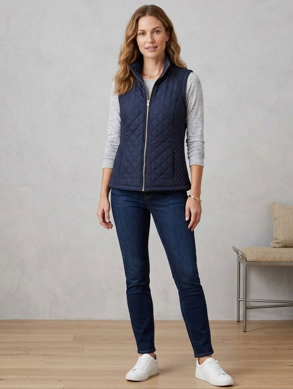Aspen Navy Quilted Vest